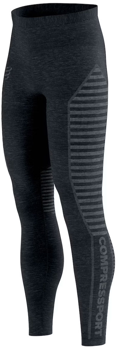 Compressport Winter Mens Long Running Tights - Black