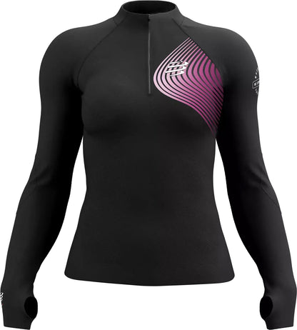 Compressport Winter Trail Postural Half Zip Long Sleeve Womens Running Top - Grey