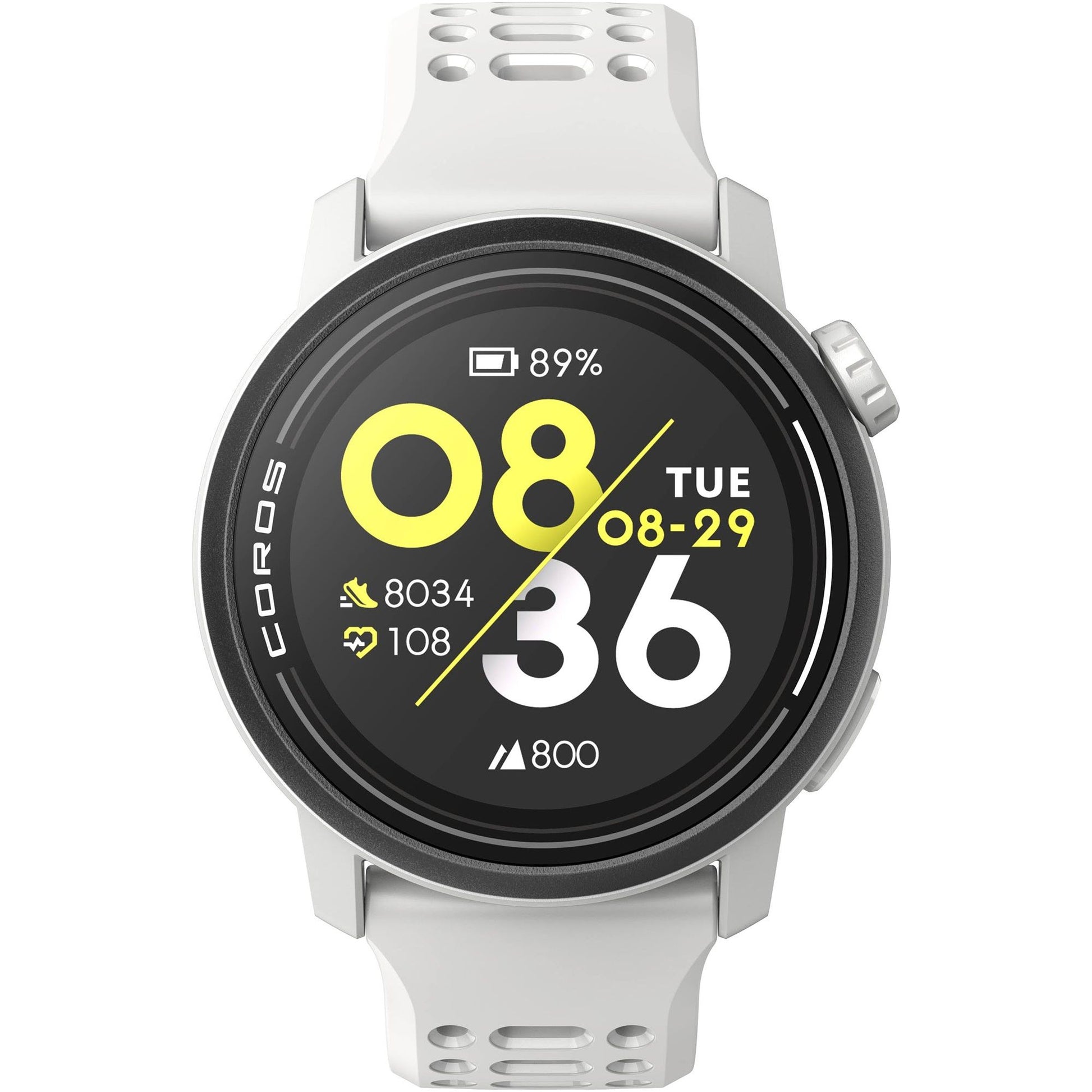 Coros Pace Silicone Band Wpace3 Wht Front - Front View