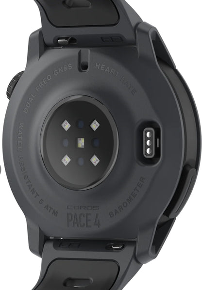 COROS PACE 4 Silicone Strap GPS Sport Watch - Black