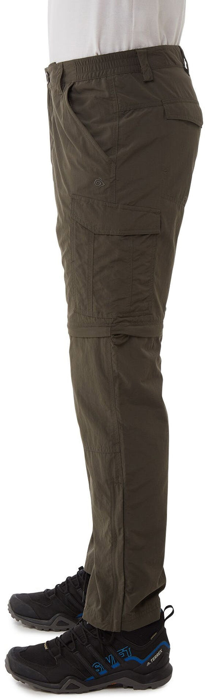 Craghoppers Nosilife Convertible II (Extra Long) Mens Walking Trousers - Green