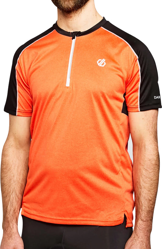 Dare2B Aces II Half Zip Short Sleeve Mens Training Top - Orange