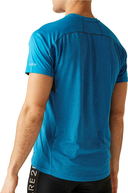 Dare2B Aces II Half Zip Short Sleeve Mens Training Top - Blue