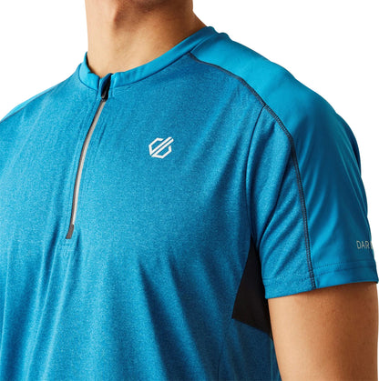 Dare2B Aces II Half Zip Short Sleeve Mens Training Top - Blue