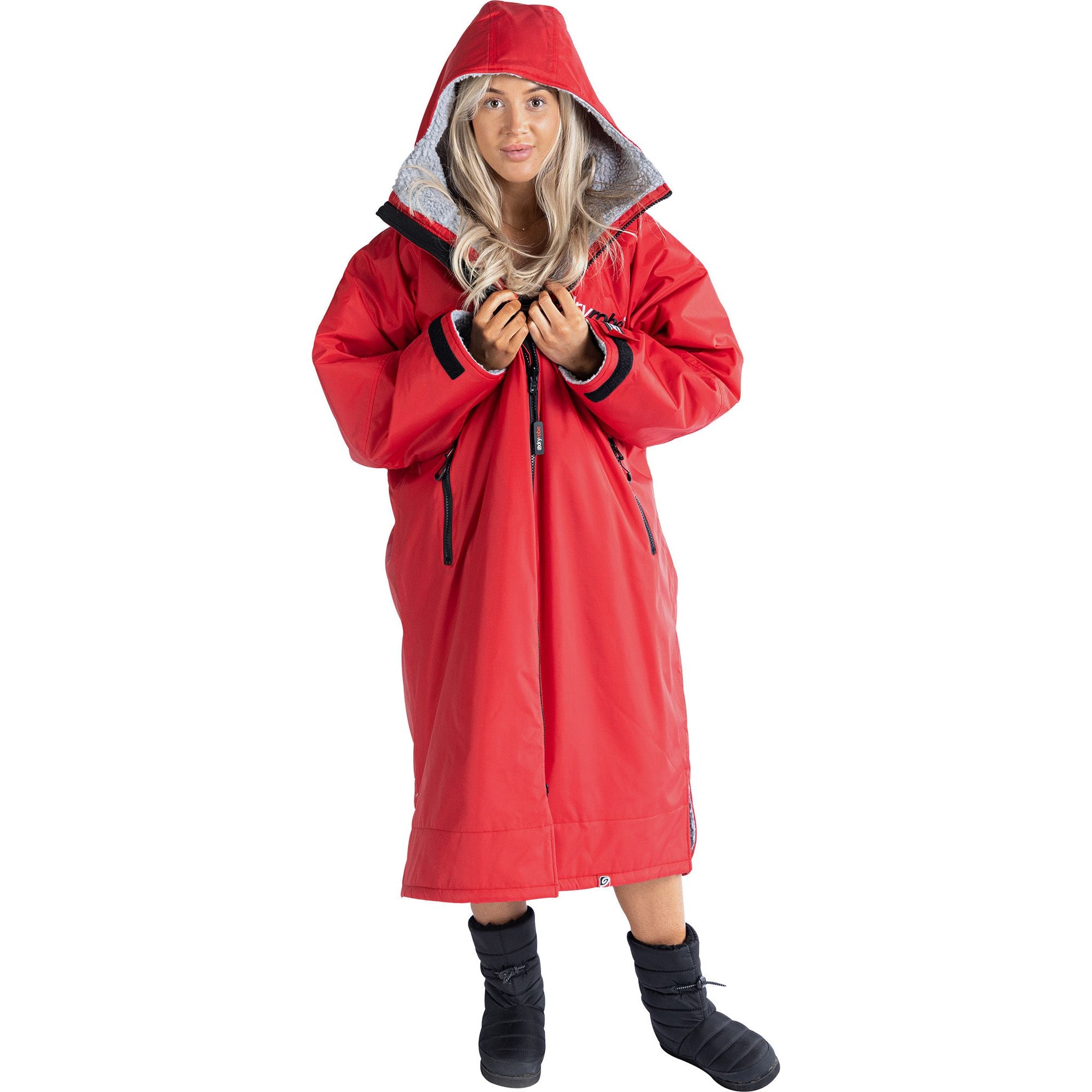 Red Grey Changing Robe Dryrobe Advance Long Sleeve Changing Robe - Red – Start Fitness