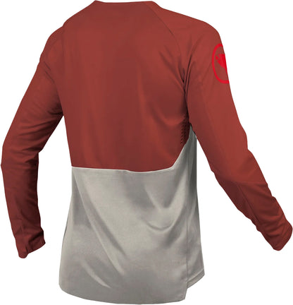 Endura MT500 Burner Mens Long Sleeve Cycling Jersey - Brick Red