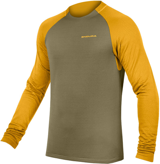 Endura SingleTrack Fleece Long Sleeve MTB Mens Cycling Jersey - Green