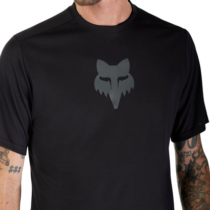 Fox Ranger Fox Head Short Sleeve Mens Cycling Jersey - Black