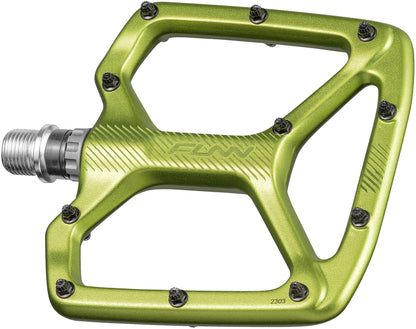 Funn Python 2 Alloy Flat Pedals Long Pins - Green