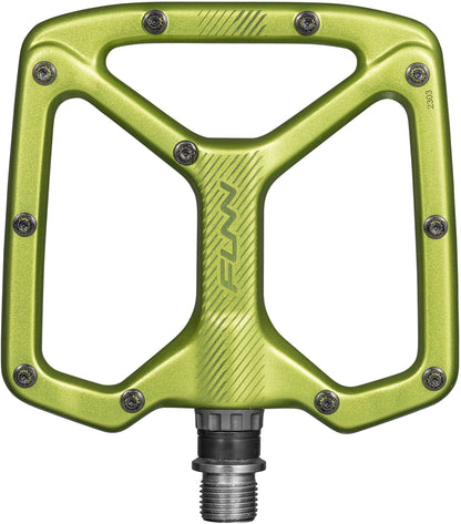 Funn Python 2 Alloy Flat Pedals Long Pins - Green