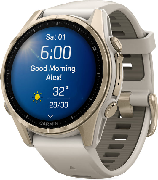 Garmin Fenix 8 AMOLED Sapphire 43mm HRM With GPS Multisport Watch - Soft Gold
