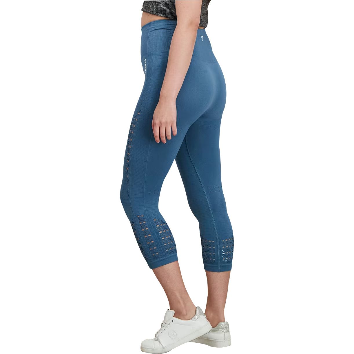 Gymshark Energy Seamless Womens Cropped Training Tights - Blue – Start  Fitness