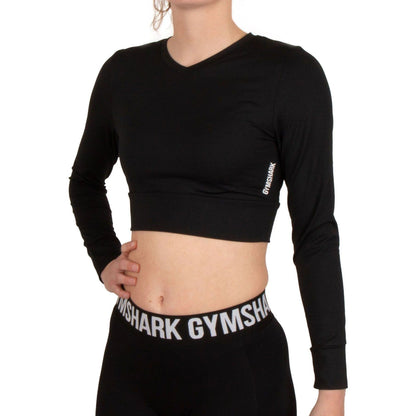 Gymshark Pause Strappy Long Sleeve Womens Crop Top - Black – Start Fitness