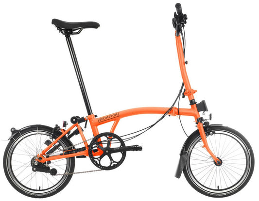 Brompton C Line H 6-Speed Black Edition Folding Bike - Sunset Orange