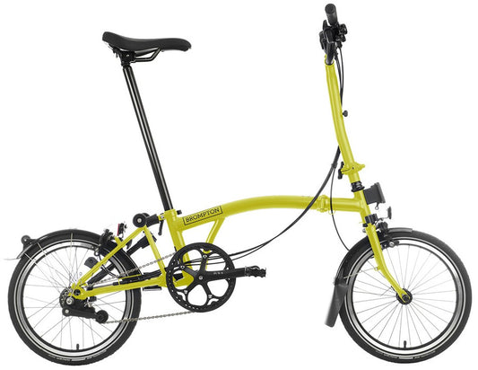 Brompton C Line M 6-Speed Black Edition Folding Bike - Yuzu Lime