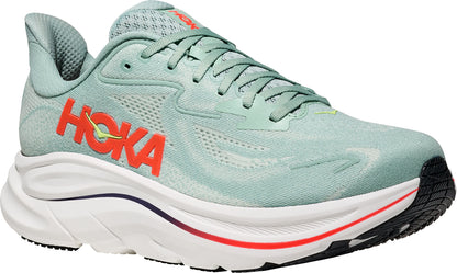 Hoka Clifton 10 WIDE FIT Mens Running Shoes - Green