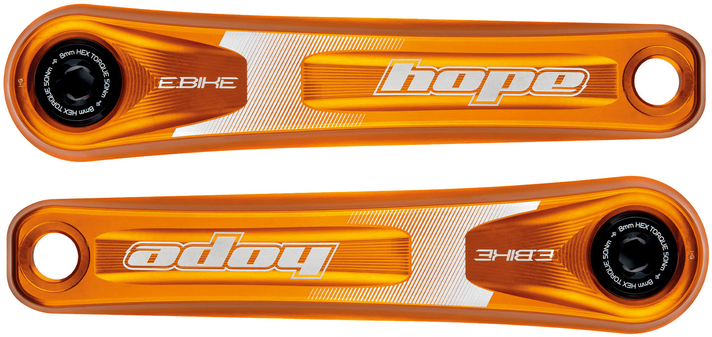 HOPE E-Bike クランク155mm スタンダードオフセット オレンジ Hope E-Bike 155mm Crankset – Start Fitness