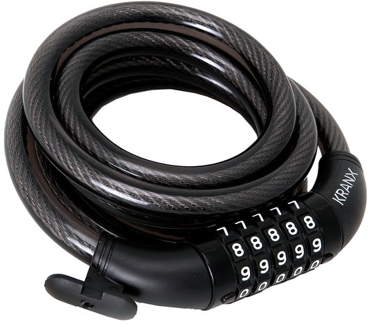 KranX Garrison 12mm x 1800mm Combination Cable Lock - Black