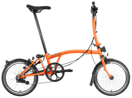 Brompton C Line M 6-Speed Black Edition Folding Bike - Sunset Orange
