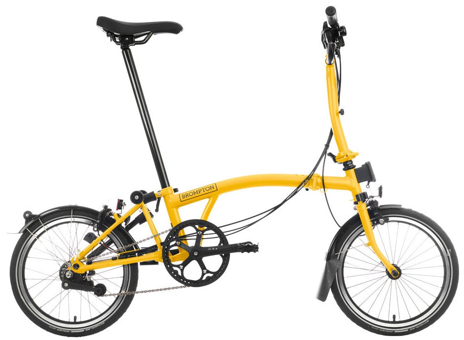 ■2008 Brompton M3E 18' custom yellow■ Brompton C Line 6-Speed Folding Bike - Bumblebee Yellow – Start