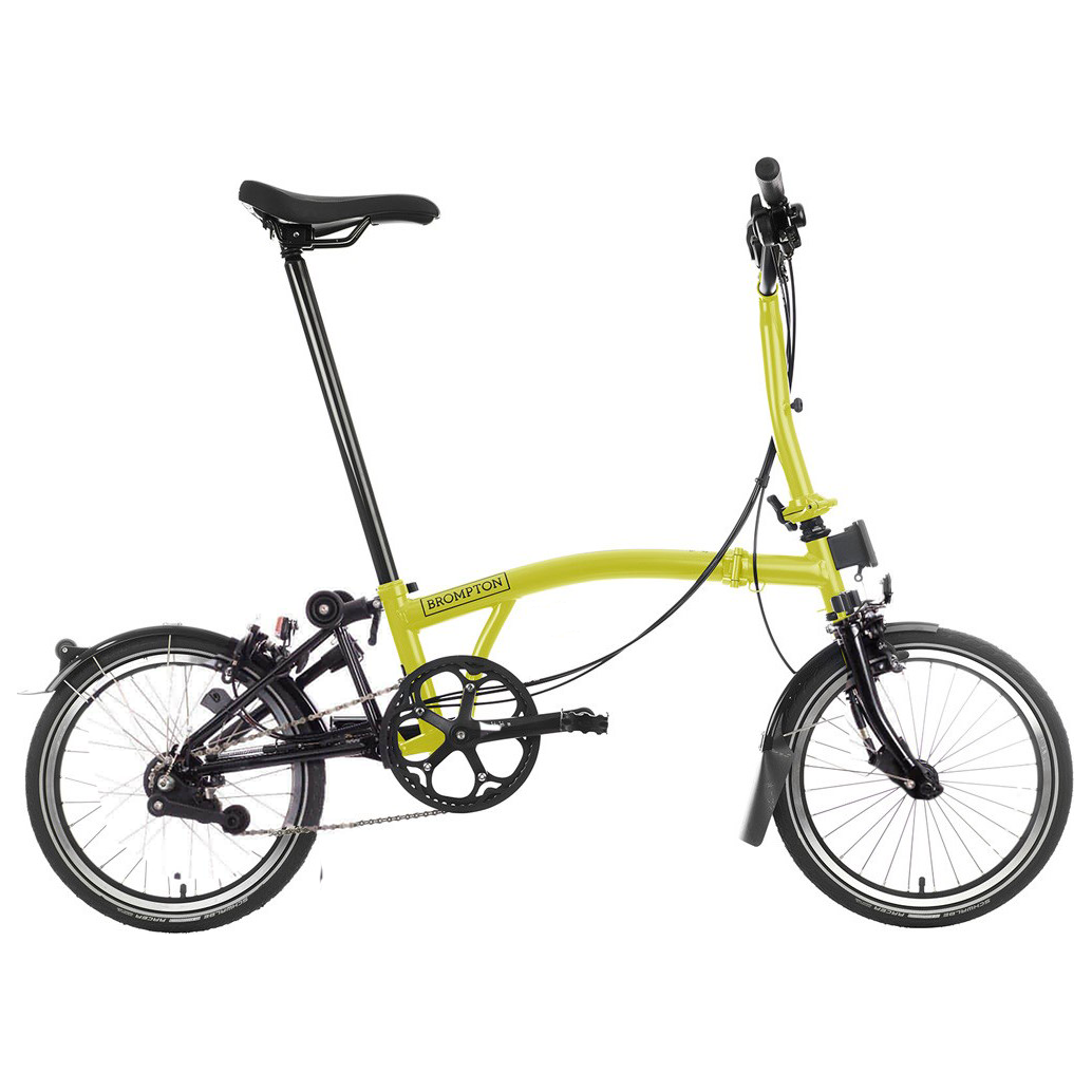 Brompton C Line M6L Black Edition Folding Bike Yuzu Lime Start Fitness