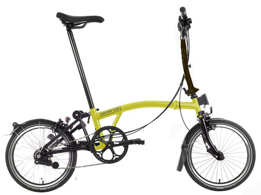 Brompton C Line M 6-Speed Black Edition Folding Bike - Yuzu Lime