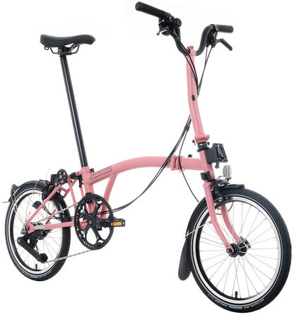 Brompton C Line M 12-Speed Folding Bike - Flamingo Pink