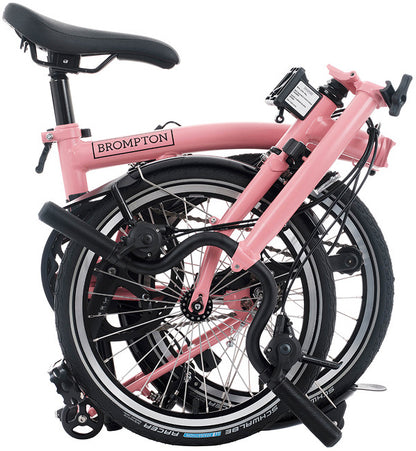 Brompton C Line M 12-Speed Folding Bike - Flamingo Pink