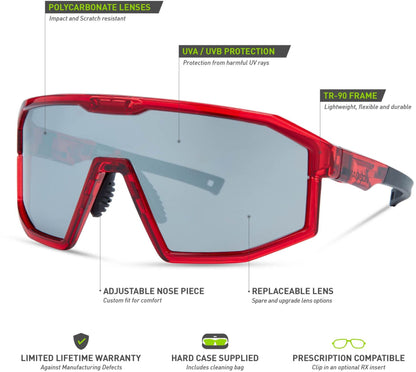 Madison Enigma Cycling Sunglasses - Red