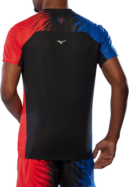 Mizuno DryAeroFlow Graphic Short Sleeve Mens Running Top - Blue