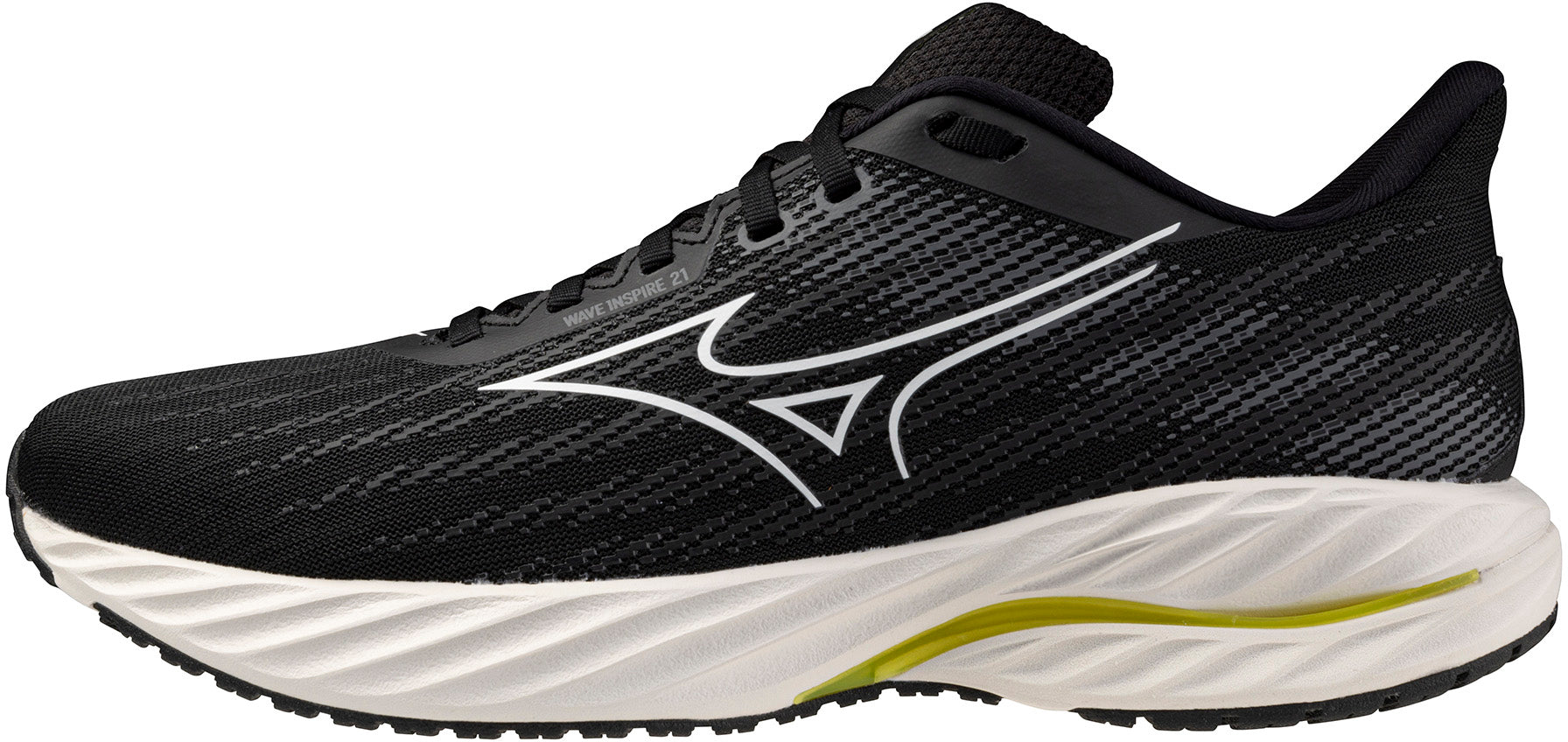Mizuno Wave Inspire 21 WIDE FIT (2E) Mens Running Shoes - Black – Start ...