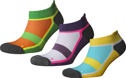 More Mile Bamboo Comfort (3 Pack) Womens Running Socks - Multi