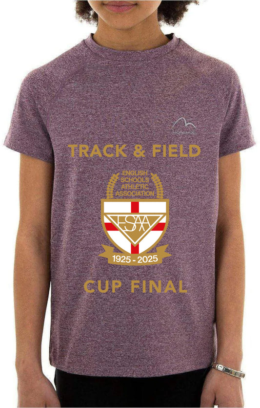 More Mile ESAA Cup Final Junior Short Sleeve Running Top - Purple