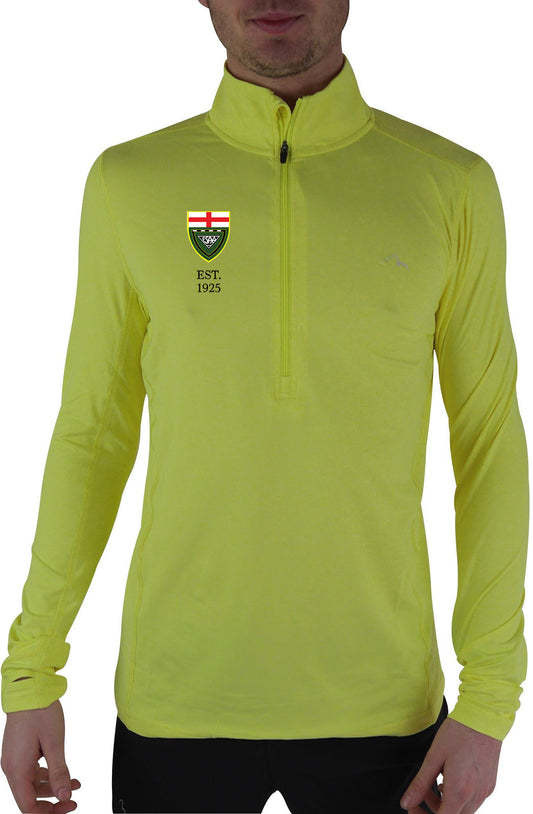 More Mile ESAA Half Zip Long Sleeve Mens Running Top - Yellow