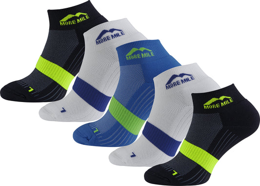 More Mile Preventer Double Layer (5 Pack) Running Socks - Multi