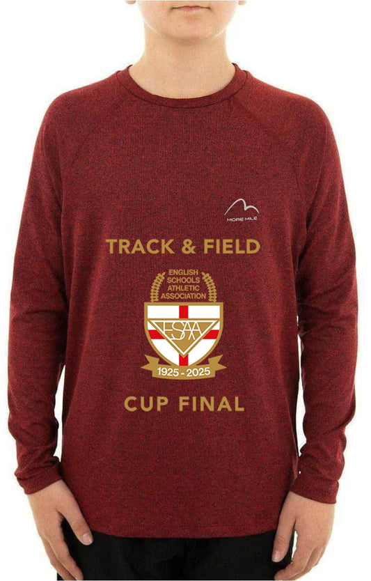 More Mile Train To Run ESAA Cup Final Long Sleeve Running Top - Red