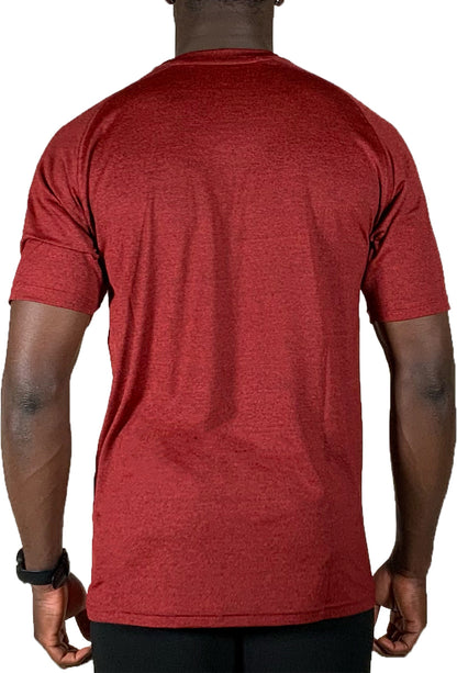 More Mile Train To Run Mens Short Sleeve Running Top - Red