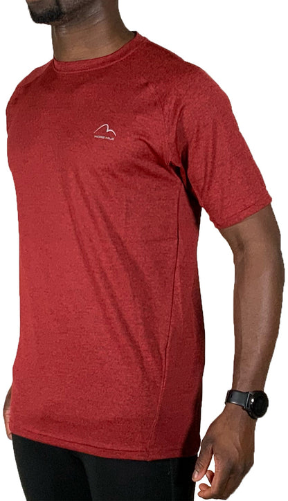 More Mile Train To Run Mens Short Sleeve Running Top - Red