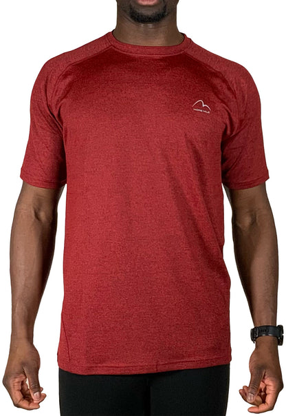 More Mile Train To Run Mens Short Sleeve Running Top - Red