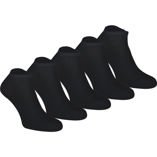More Mile Everyday 5 Pack Womens Essential Trainer Liner Socks - Black