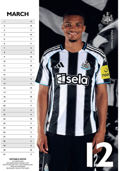 Newcastle United 2026 A3 Wall Calendar