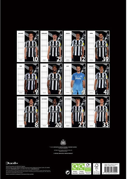 Newcastle United 2026 A3 Wall Calendar