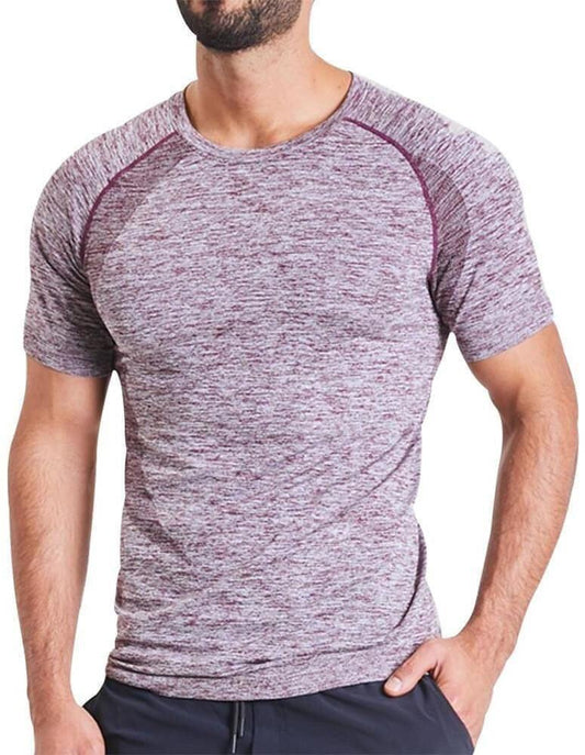 Ohmme OM Short Sleeve Mens Yoga Top - Purple