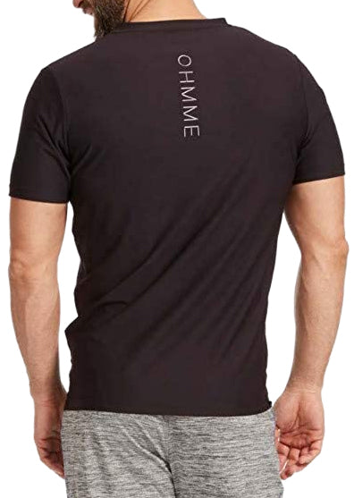 Ohmme Triangulum Short Sleeve Mens Yoga Top - Black