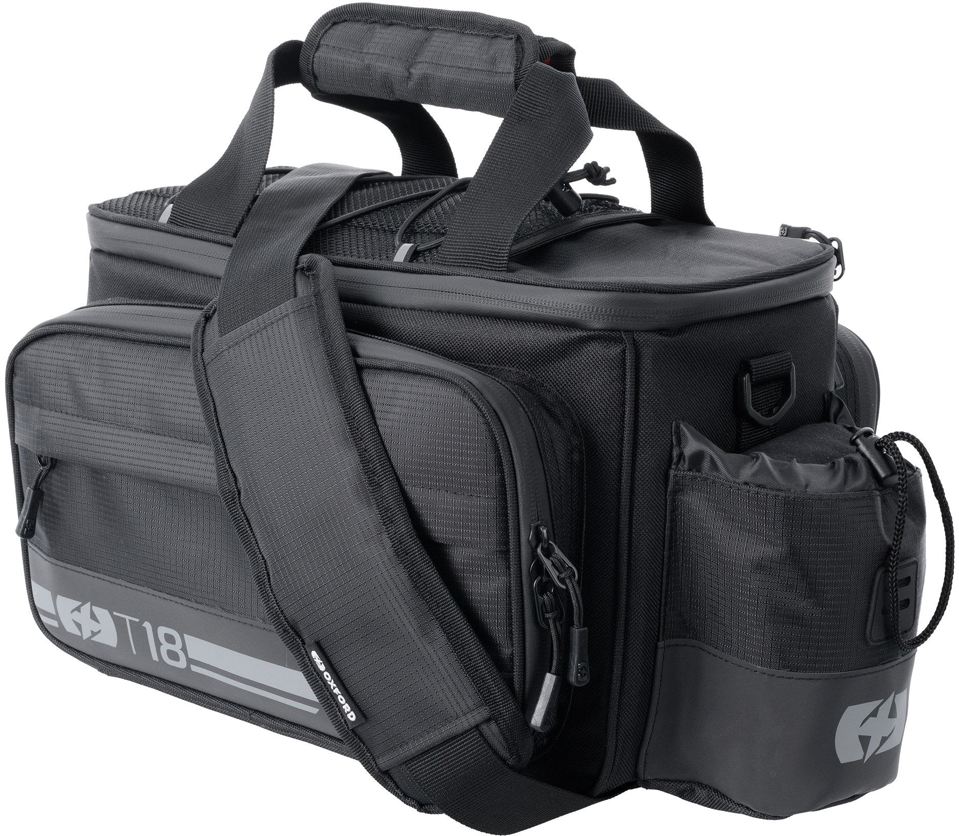 t18t30 Oxford T18 Rack Top Bag With 18L Pannier Bag - Black – Start Fitness