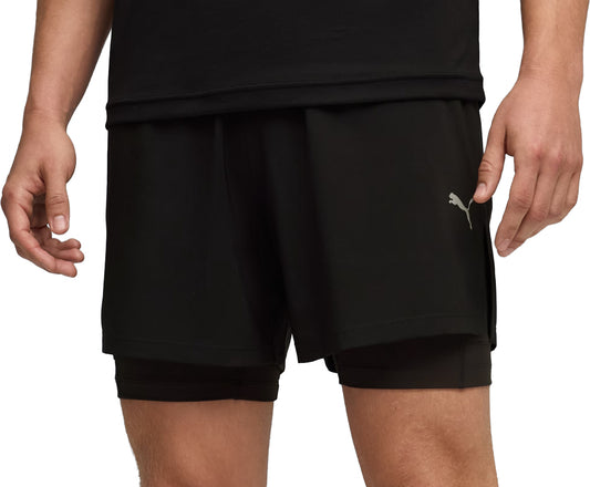 Puma 5 Inch DreamRun 2 In 1 Mens Running Shorts - Black