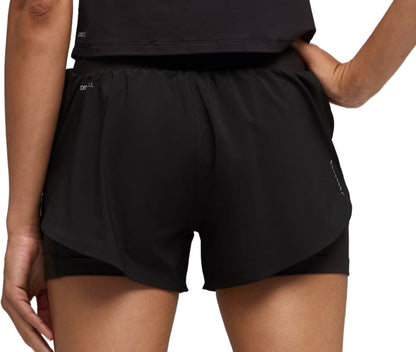 Puma DreamRun 3 Inch dryCELL 2 In 1 Womens Running Shorts - Black