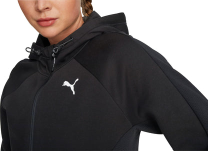 Puma EvoStripe Full Zip Womens Training Hoody - Black