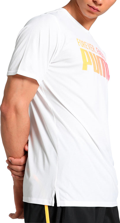 Puma Favourite Forever Faster Short Sleeve Mens Running Top - White
