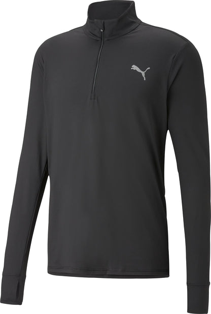 Puma Favourite Half Zip Long Sleeve Mens Running Top - Black